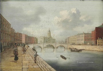 Una vista del río Liffey Dublín por la ciudad de William Sadler Pinturas al óleo